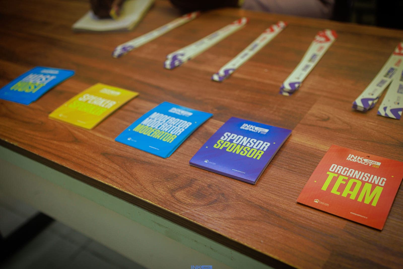 Printed materials laid out at Ink & Impact 2.0